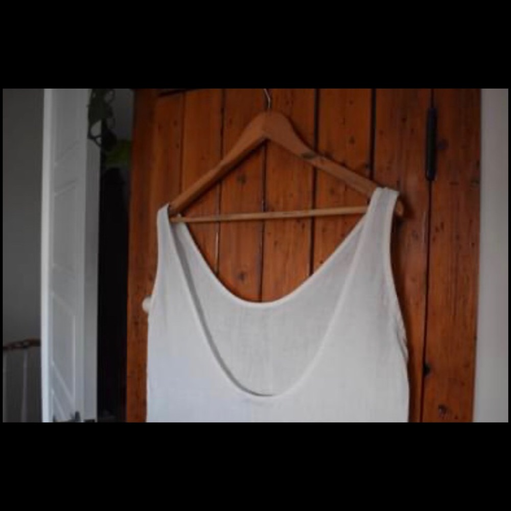 Linenfox Monstera dress white linen